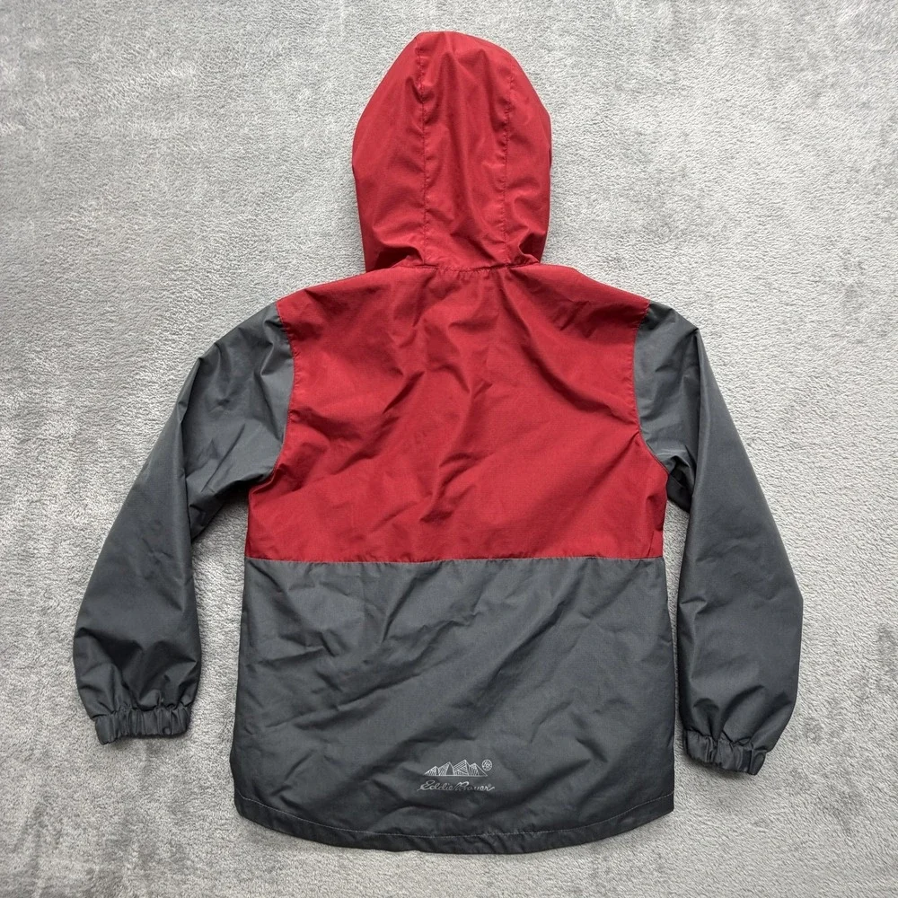 Eddie‎ Bauer Jacket Youth Small 7-8 Red Hooded Windbreaker Full Zip Lightweight